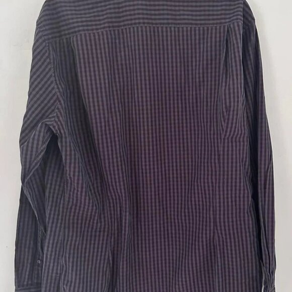 APT. 9 Men’s Large Purple Gingham Check Long Sleeve Button Up Shirt Casual Dress - Picture 3 of 3